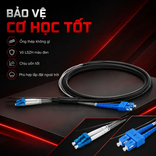 Dây nhảy quang Singlemode LC SC Duplex Ngoài Trời