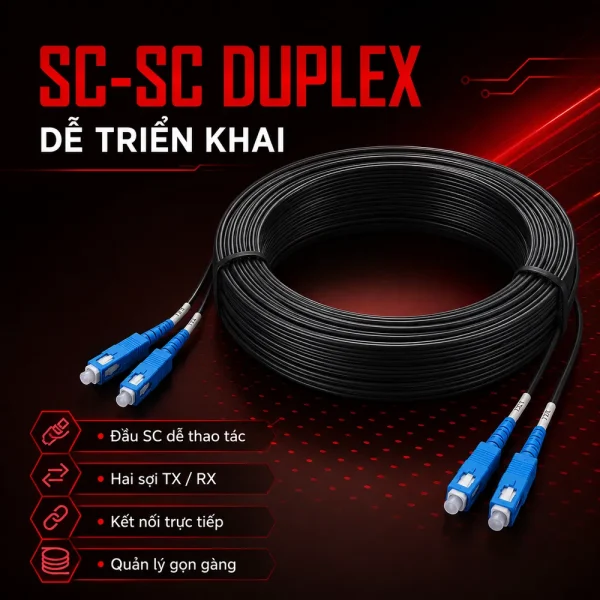Dây nhảy quang Singlemode SC SC Duplex Ngoài Trời