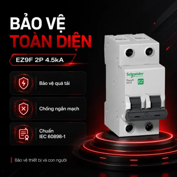 EZ9F cầu giao điện Schneider 2P 4.5kA