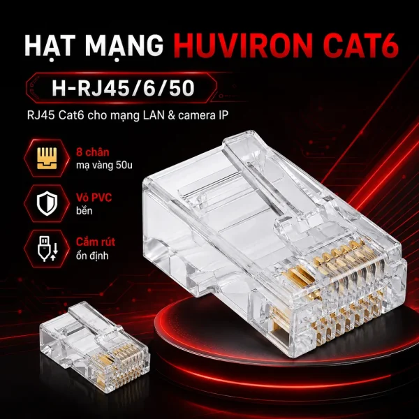 Hạt Mạng Huviron Cat6 H-RJ45/6/50