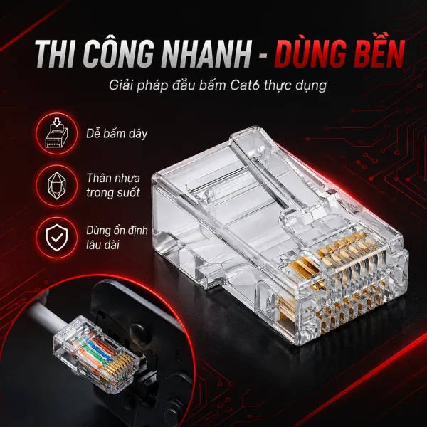 Hạt Mạng Huviron Cat6 H-RJ45/6/50