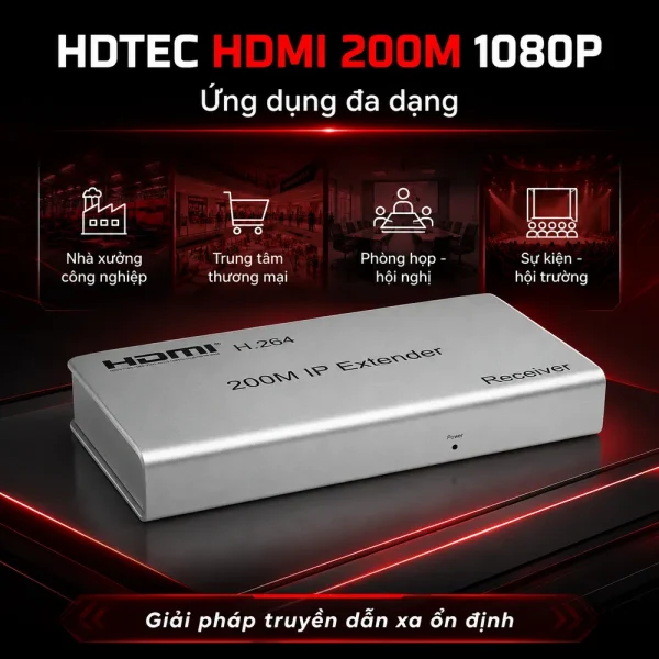 HDTEC HDMI 200M 1080P (Tích hợp chia 2 HDMI)