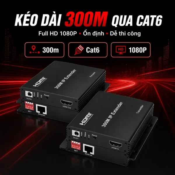 HDTEC HDMI 300M 1080P (Bộ mở rộng HDMI 300M)