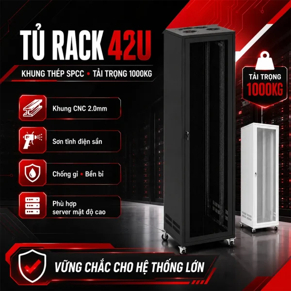 khung thép chịu lực tủ rack 42u