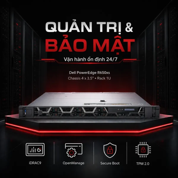 Máy chủ Dell PowerEdge R650xs Chassis 4 x 3.5″
