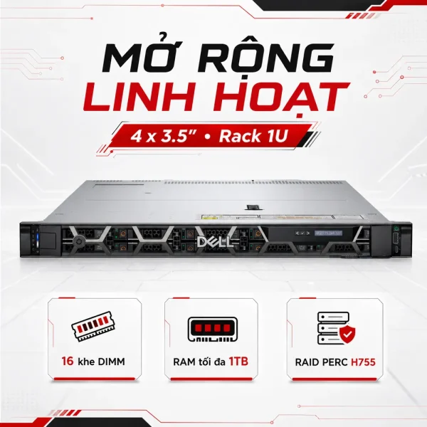 Máy chủ Dell PowerEdge R650xs Chassis 4 x 3.5″