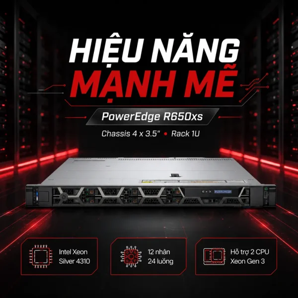 Máy chủ Dell PowerEdge R650xs Chassis 4 x 3.5″