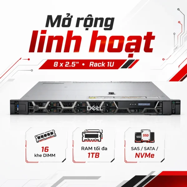 Máy chủ Dell PowerEdge R650xs Chassis 8 x 2.5″
