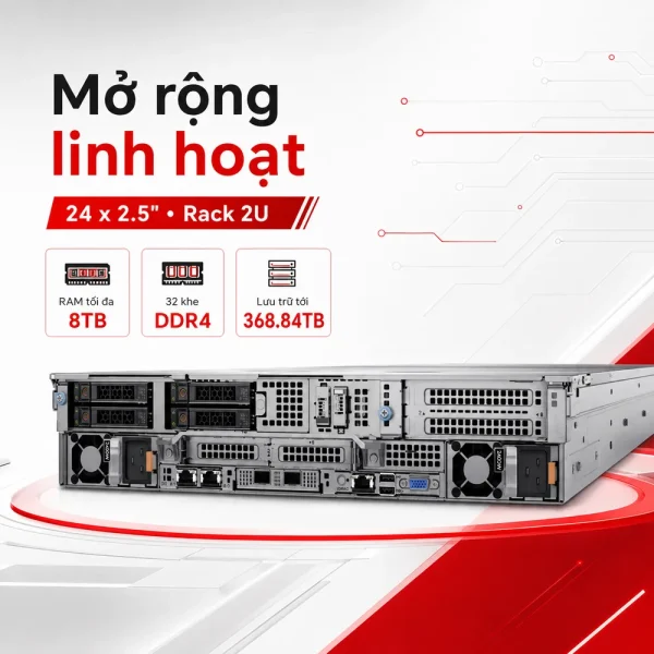 Máy chủ Dell PowerEdge R750 Chassis 24 x 2.5″