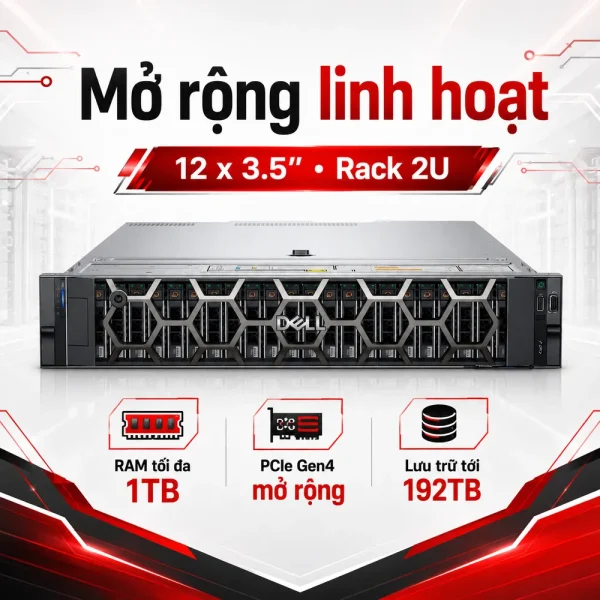 Máy chủ Dell PowerEdge R750xs Chassis 12 x 3.5″