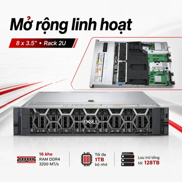 Máy chủ Dell PowerEdge R750xs Chassis 8 x 3.5″