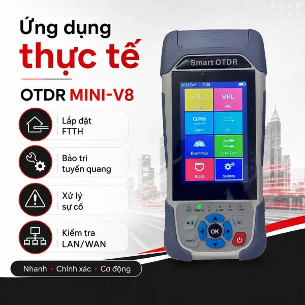 Máy đo điểm đứt cáp quang OTDR MINI-V8