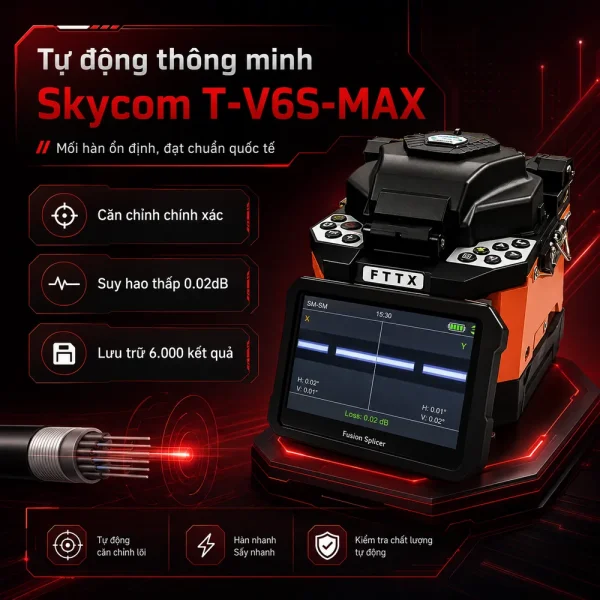 Máy hàn cáp quang Skycom T-V6S-MAX