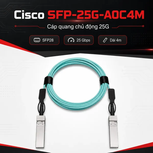 Module quang Cisco SFP28 SFP-25G-AOC4M 4 mét