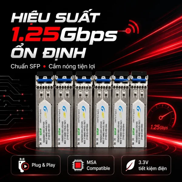 Module quang Gnet HHD-G3112-20-LC 2 sợi 1,25Gb