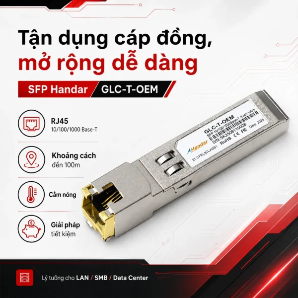 Module quang SFP Handar GLC-T-OEM 1.25G Base-T RJ45