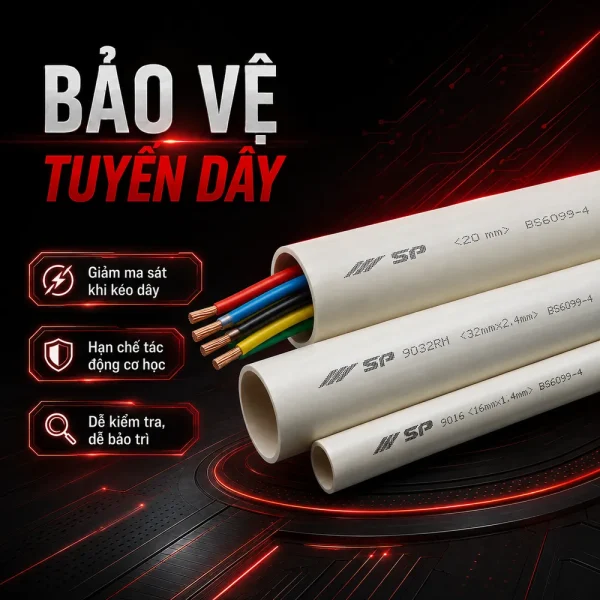 Ống nhựa cứng luồn dây điện Sino SP9020 750N 25 cây/bó