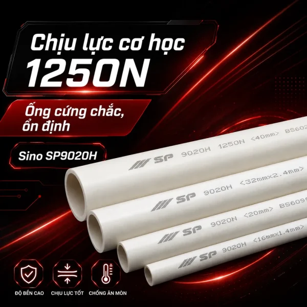 Ống nhựa cứng luồn dây điện Sino SP9020H 1250N 25 cây/bó