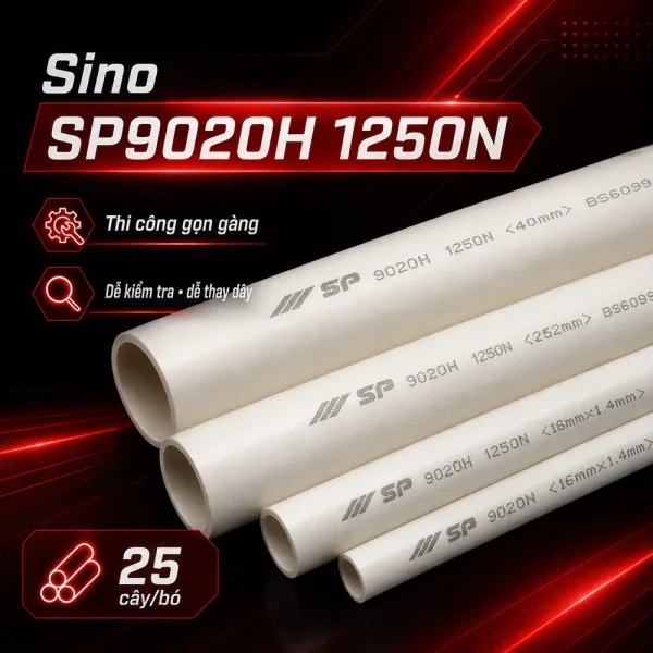 Ống nhựa cứng luồn dây điện Sino SP9020H 1250N 25 cây/bó