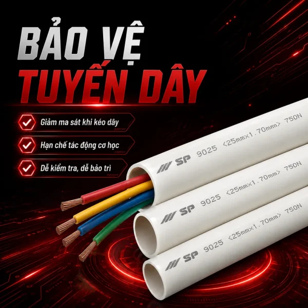 Ống nhựa cứng luồn dây điện Sino SP9025 750N 20 cây/bó