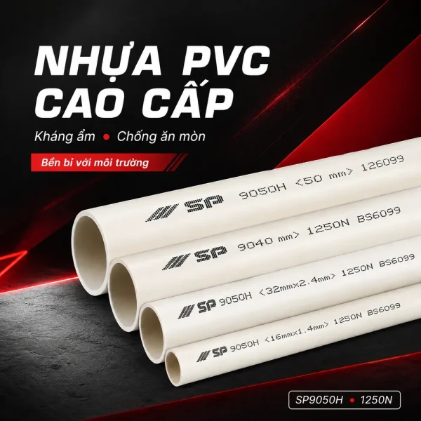 Ống nhựa cứng luồn dây điện Sino SP9050H 1250N 5 cây/bó