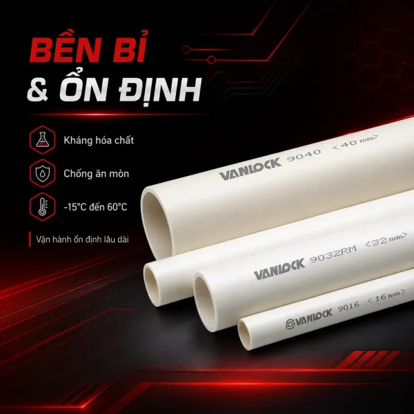 Ống nhựa cứng luồn dây điện Sino VL9016M 750N 50 cây/bó