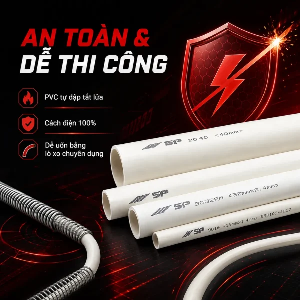Ống nhựa cứng luồn dây điện Sino VL9020M 750N 25 cây/bó