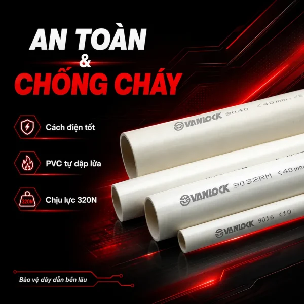 Ống nhựa cứng luồn dây điện Sino VL9040 320N