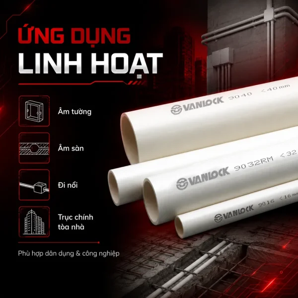 Ống nhựa cứng luồn dây điện Sino VL9050 320N