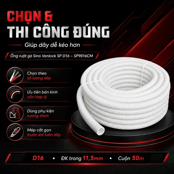 Ống ruột gà Sino Vanlock SP D16 – SP9016CM