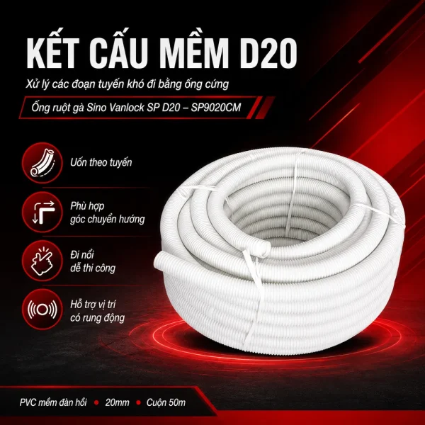 Ống ruột gà Sino Vanlock SP D20 – SP9020CM