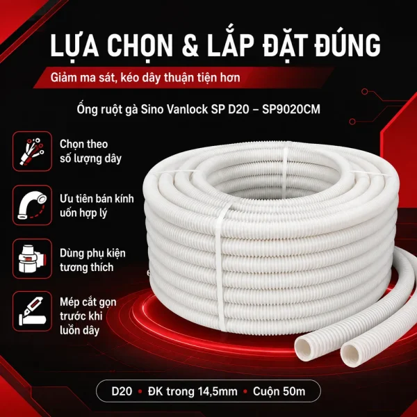 Ống ruột gà Sino Vanlock SP D20 – SP9020CM