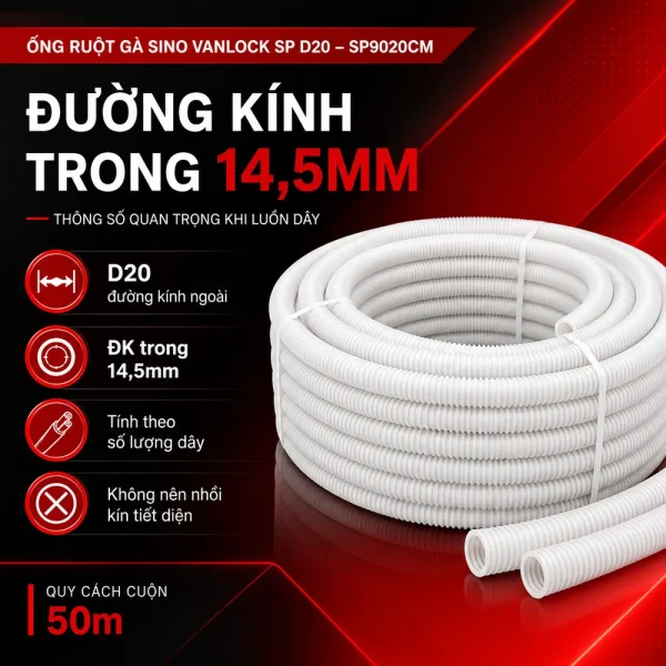 Ống ruột gà Sino Vanlock SP D20 – SP9020CM