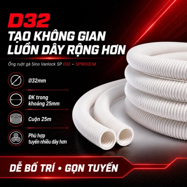Ống ruột gà Sino Vanlock SP D32 – SP9032CM