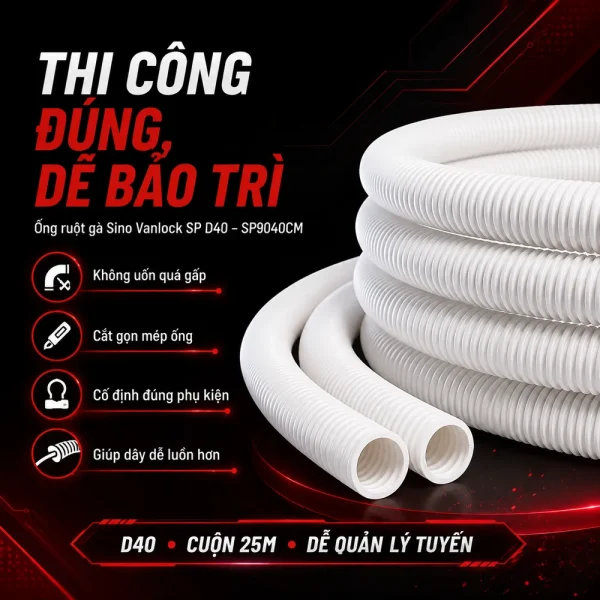 Ống ruột gà Sino Vanlock SP D40 – SP9040CM