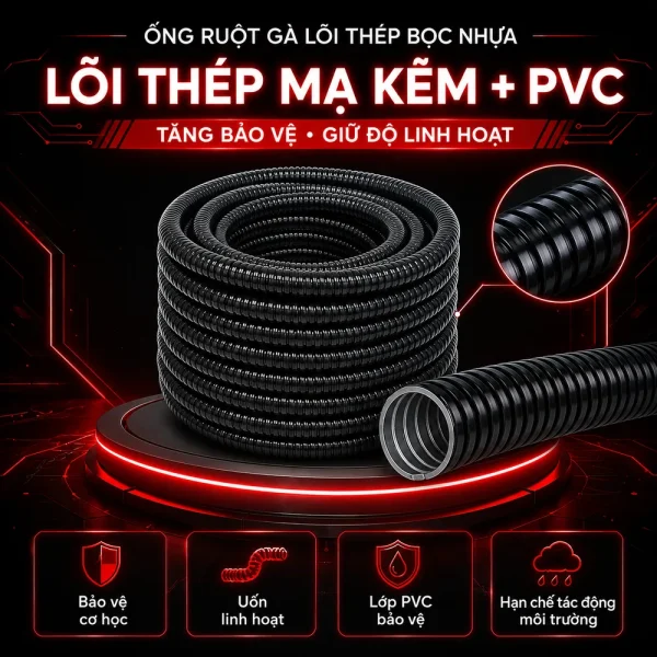 Ống ruột là lõi thép bọc nhựa đường kính 2 1/2 inch
