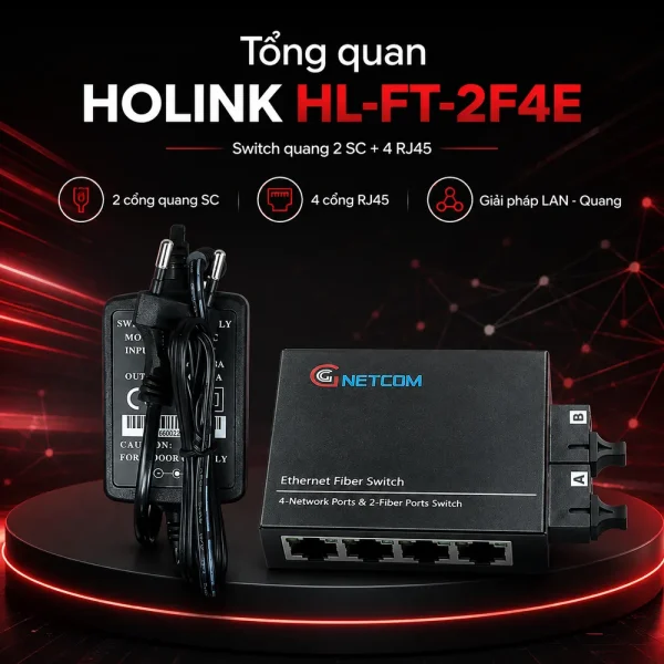 Switch 2 cổng quang SC + 4 cổng RJ45 HOLINK HL-FT-2F4E