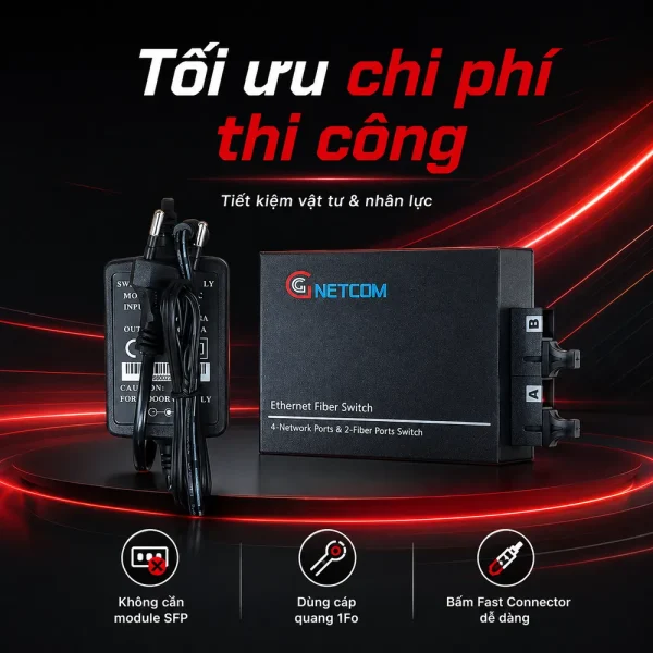Switch 2 cổng quang SC + 4 cổng RJ45 HOLINK HL-FT-2F4E
