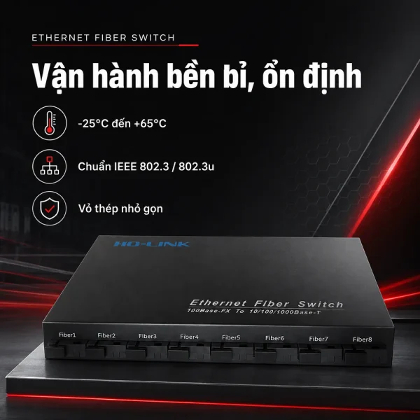 Switch quang Ho-Link HL-8F2E1000 8 port SC + 2 port RJ45