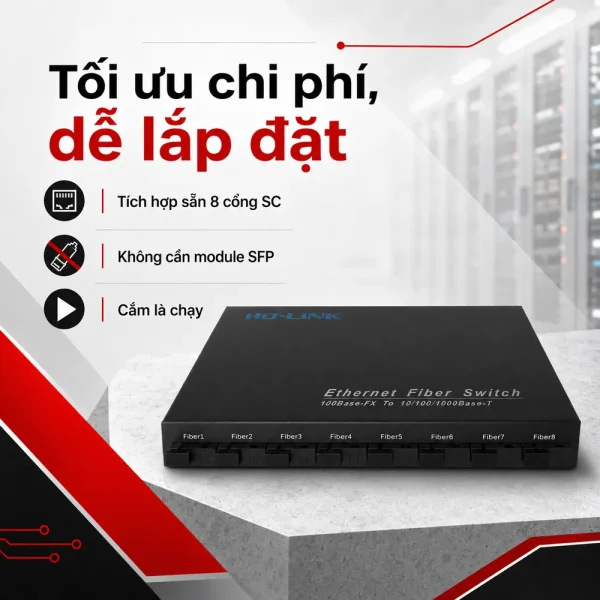 Switch quang Ho-Link HL-8F2E1000 8 port SC + 2 port RJ45