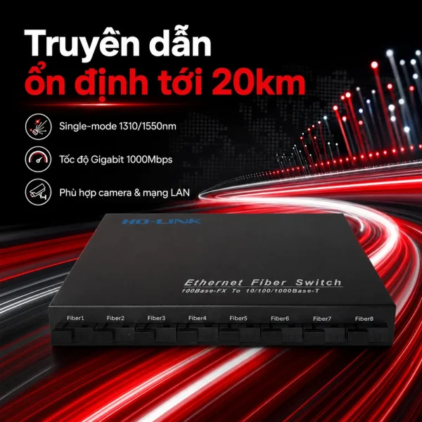 Switch quang Ho-Link HL-8F2E1000 8 port SC + 2 port RJ45