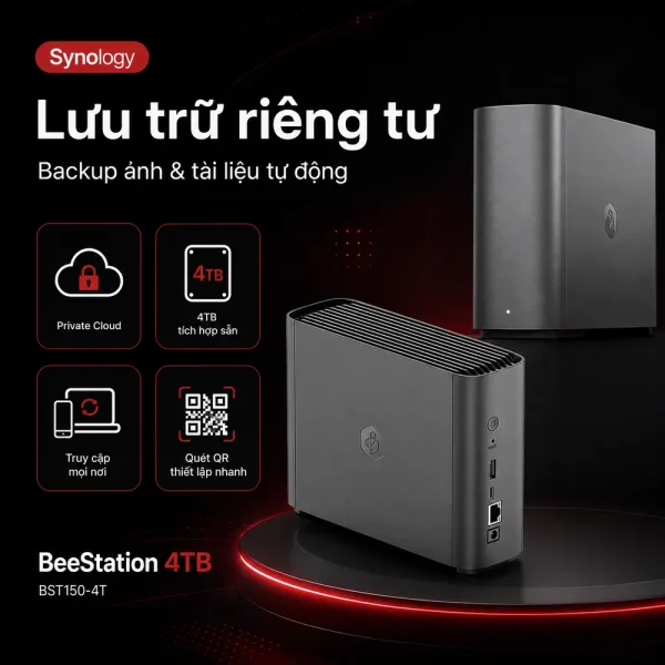 Thiết bị lưu trữ NAS Synology BeeStation 4TB (BST150-4T)