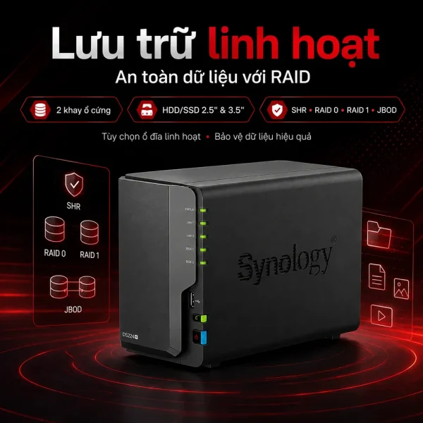 Thiết bị lưu trữ NAS Synology DS224+