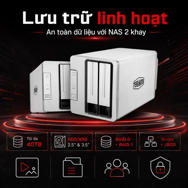 Thiết bị lưu trữ NAS TerraMaster F2-210