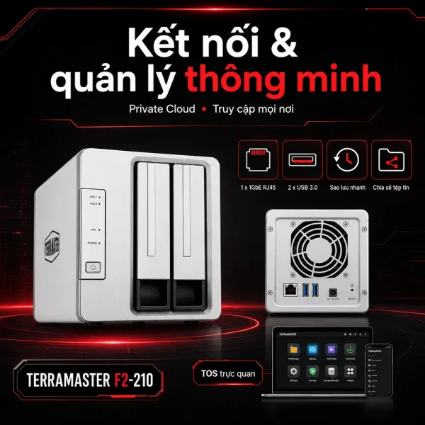 Thiết bị lưu trữ NAS TerraMaster F2-210