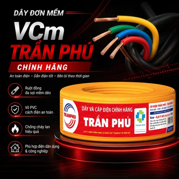 VCm – Dây đơn mềm trần phú chính hãng