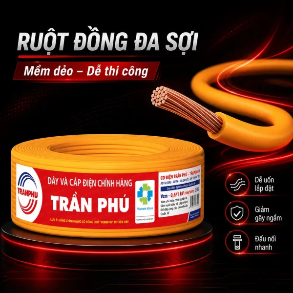 VCm – Dây đơn mềm trần phú chính hãng