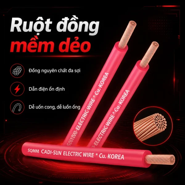 VCSF dây điện đơn cadisun chất lượng