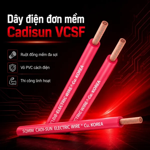 VCSF dây điện đơn cadisun chất lượng