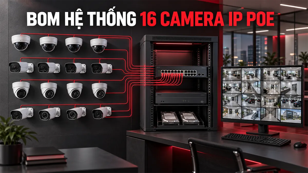 Bom hệ thống 16 camera ip
